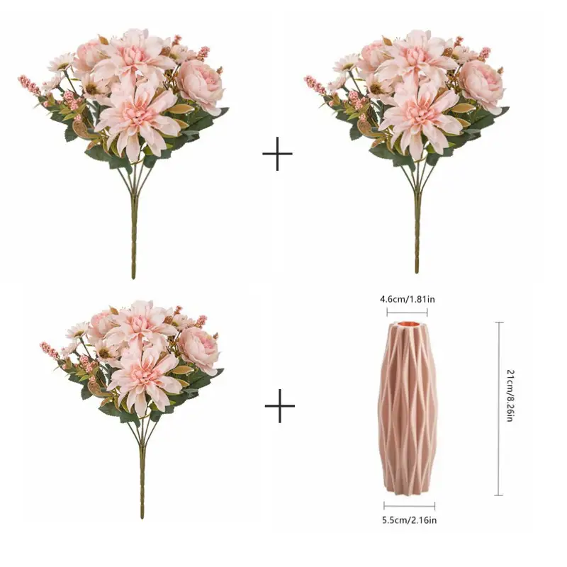Artificial Flowers Silk Dahlia Rose daisy Valentine's Home RoomDecoration Bonsai Room Wedding Bridal Bouquet Party Diy Hot sales - Image 2
