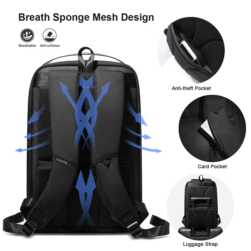 Heroic Knight Men’s Business Backpack Large Capacity 15.6“Laptop Bags Anti Theft Travel Waterproof USB Charging Luxury Backpack 2
