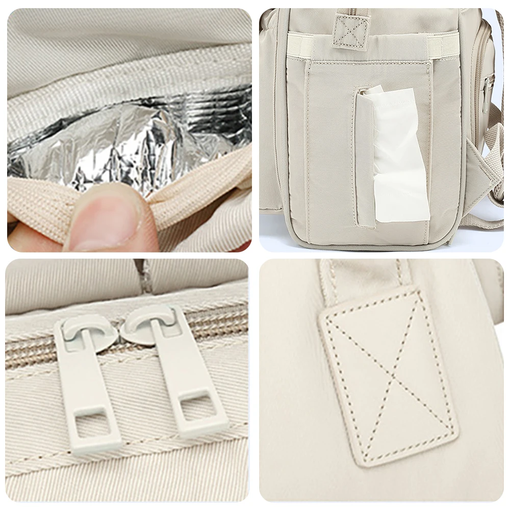 Baby Nappy Bag Mummy Bag Backpack Waterproof Storage Handbag Outdoor Travel Mommy Maternity Bag For Baby Stuff 2 Layer Gray 5
