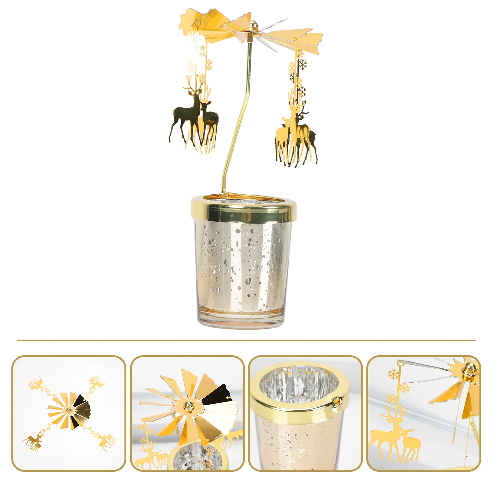

1pc Rotating Candlestick Tabletop Candlestick Decoration Romantic Candlestick