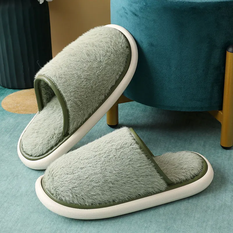 

A0547 2023 Cotton Slippers Winter Floor Furry Slippers Home Furnishing Non-slip Slippers