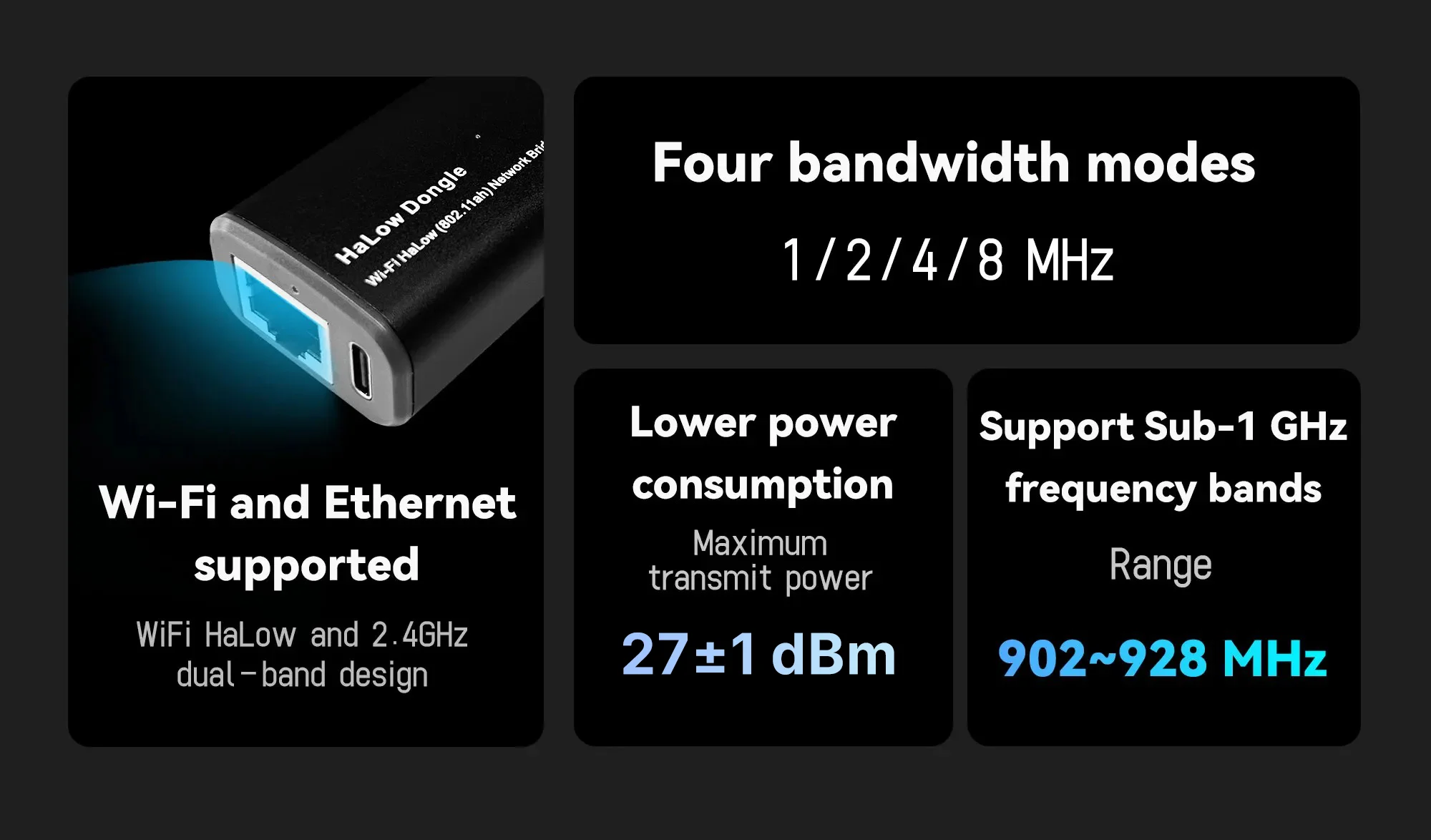 Heltec Wi-Fi HaLow Dongle 1km Ultra-long-range Wireless Network Bridge IEEE 802.