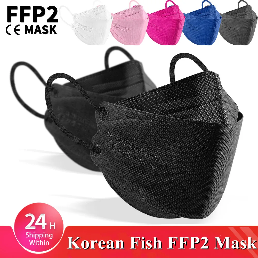 Маска с рыбками FFP2 Mascarillas FPP2 neгра Mascarilla KN95 маски черные 4 слоя фотомаска ffp2ce |