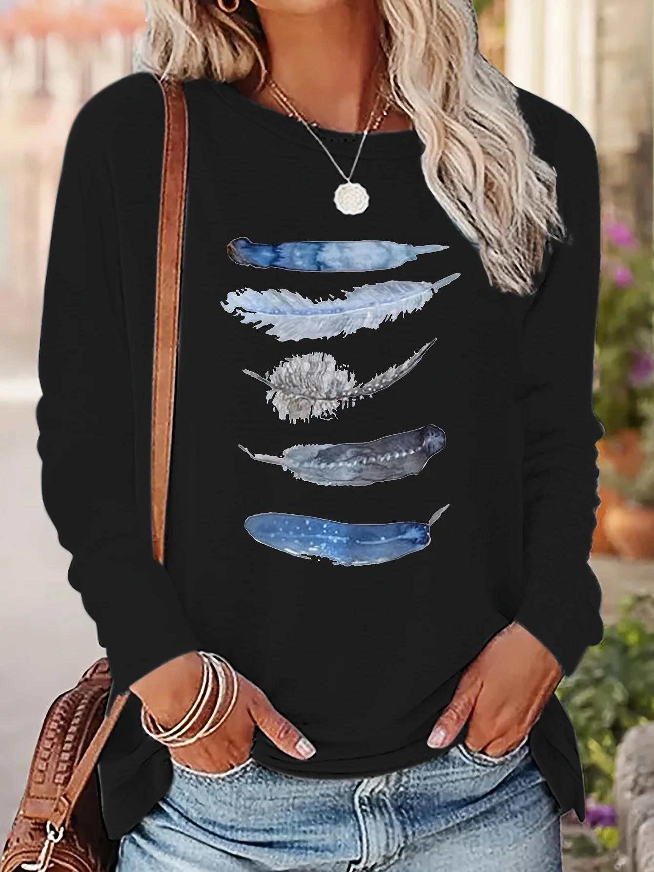Slim Fit Womens Long Sleeve Cotton T-Shirt - Thin White Top