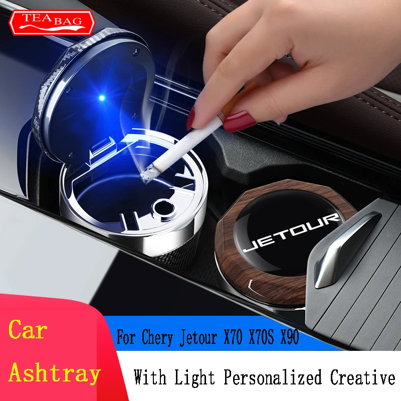 Car Ashtray For Chery Jetour X70 X70S X90 Portable Led Cars Cup Holder Auto Ashtray Cigarette Holder Box Interior Accessories