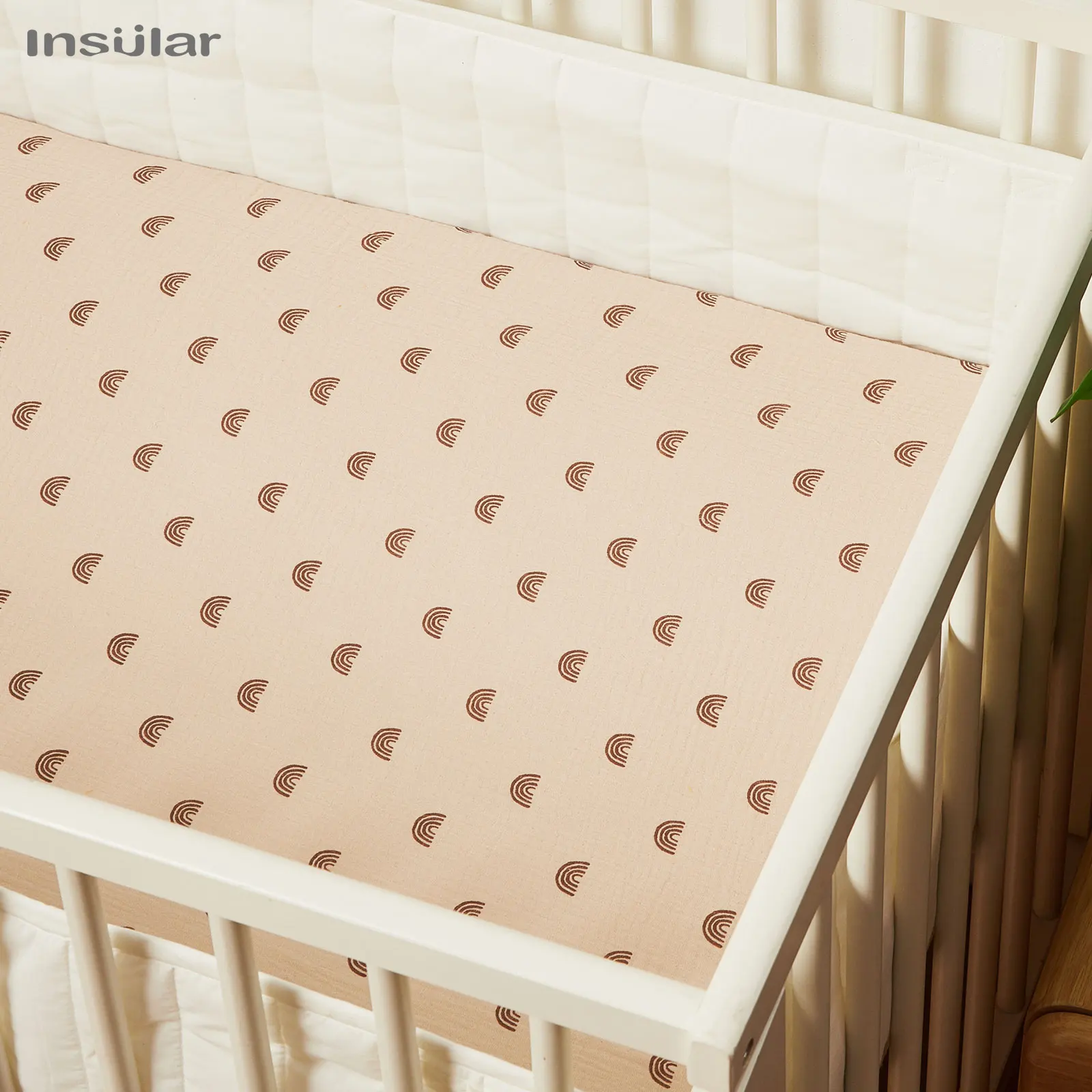 130cm*70cm 100% Cotton Crib Fitted Sheets Soft Baby Bed Mattress Covers Printed Newborn Infant Bedding Set Kids Mini Cot Sheet