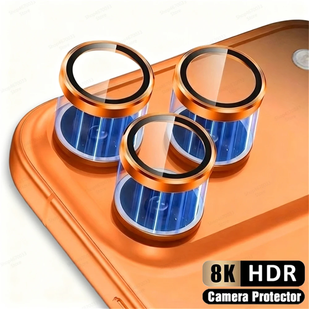 Premium Metal Camera Lens Protector with Tempered Glass Film