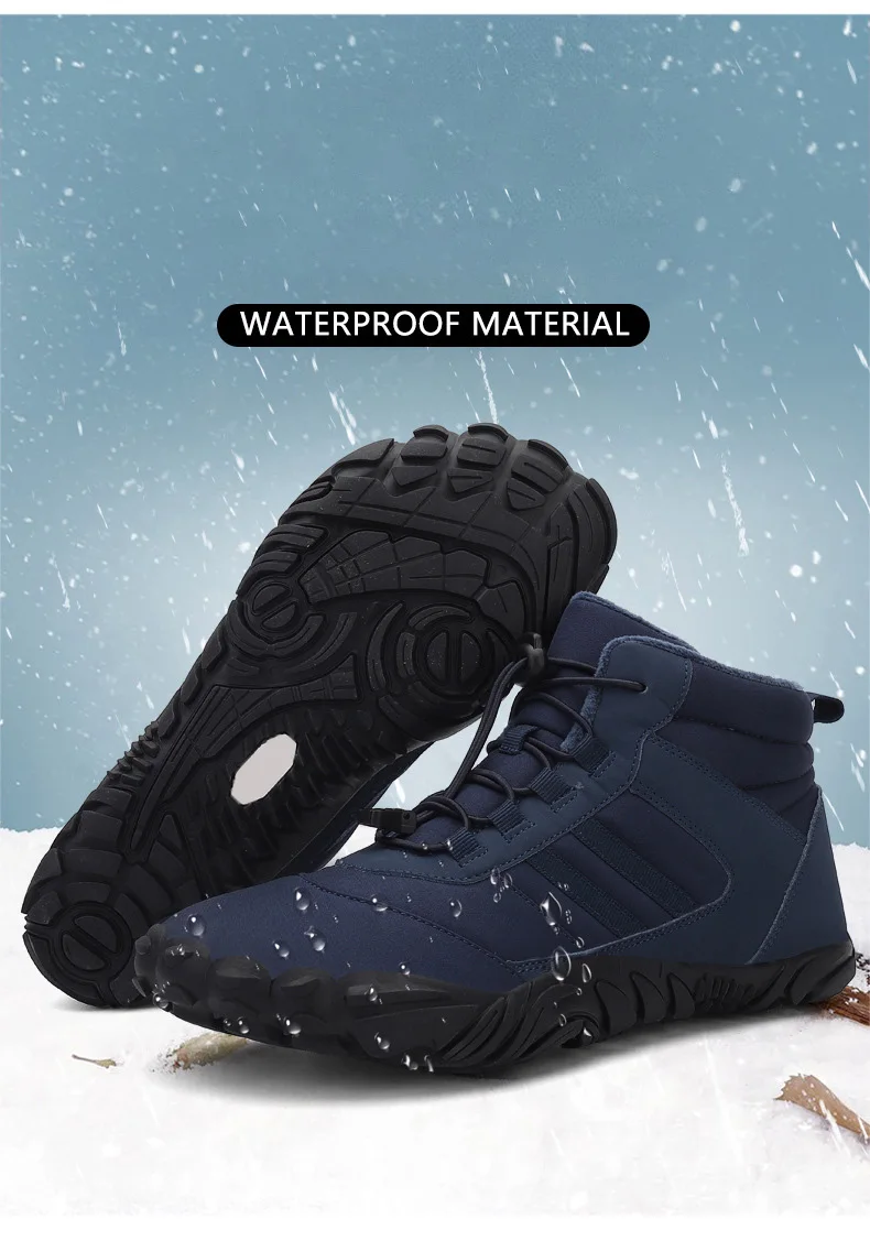 Description Picture 4 of item2024 Snow Boots Waterproof Men Winter Shoes Barefoot Ankle Boots Couple Snow Shoes Outdoor Hiking Shoes Fur Warm Plush Boots