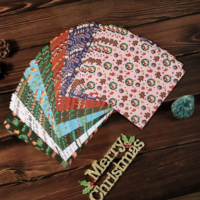 48pcs Christmas origami set, handmade paper, mini gift wrapping paper