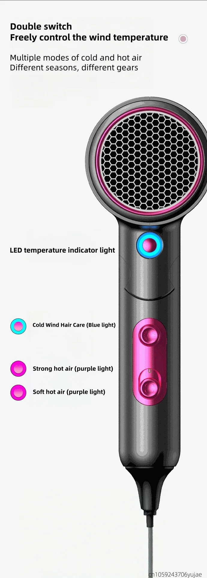 The Latest Best-Selling Hair Dryer: High-Power Quick-Drying Blue Light Negative