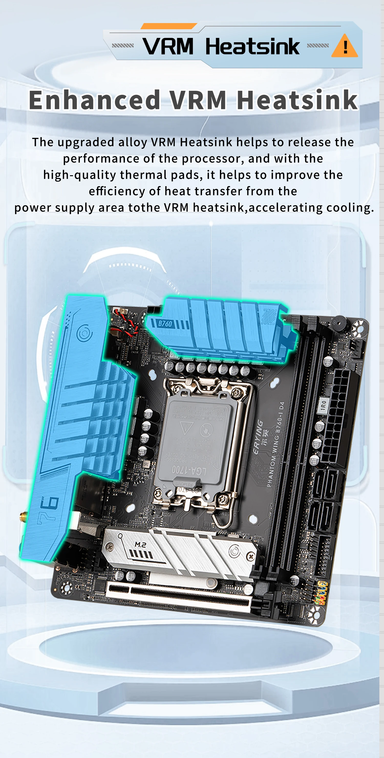 Description Picture 6 of itemERYING ITX B760i Motherboard WIFI 5 Card LGA 1700 Support Core 12/13th i9/i7/i5/i3/Pentium CPU DDR4 Memory Desktop Black Color