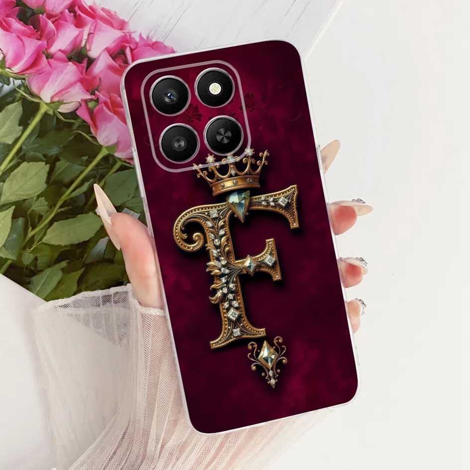 Clear Luxury Crown Letter Silicone Couple Phone Case - Soft and Stylish Protection