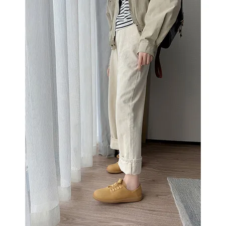 Fashion Women Genuine Leather Sneakers Flats Heels Round Toe Casual Comfort Shoes Woman Cross Frenulum New Flats Sport Shoes