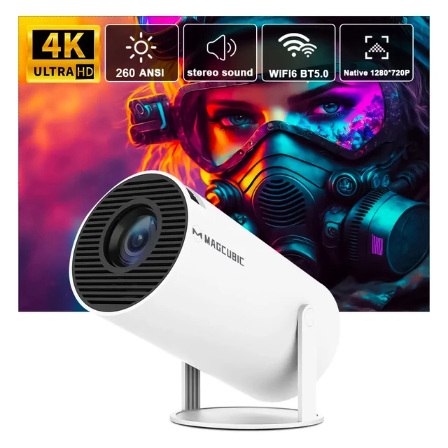 Magcubic-proyector portátil para cine al aire libre, 4K, Android 11, HY300, Dual Wifi6, 260ANSI, Allwinner H713, BT5.0, 1080P, 1280x720P