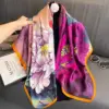 Spring Scarf Women's Luxury Design Scarf Silk Smooth Scarf Soft Muslim Headband Shawl Beach 110x110cm 1
