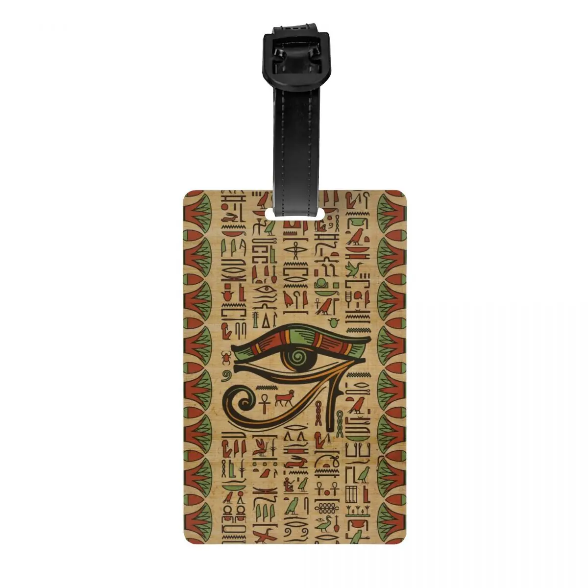 

Custom Egyptian Eye Of Horus Luggage Tag With Name Card Ancient Egypt Hieroglyphs Privacy Cover ID Label for Travel Bag Suitcase