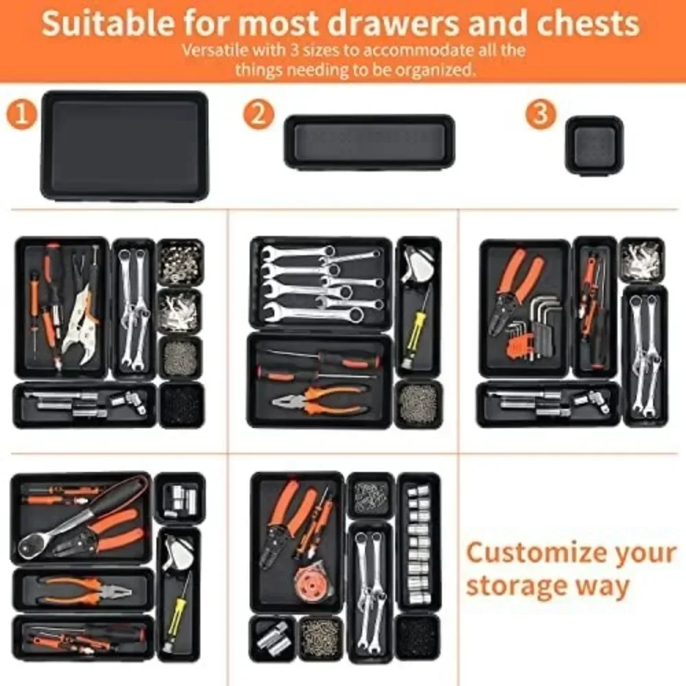 8/16/32pcs Drawer Organization Tool Box Organizer Tray Dividers Set Workbench Cabinet Bins Tool Chest Garage Hardware Tool Tray 3