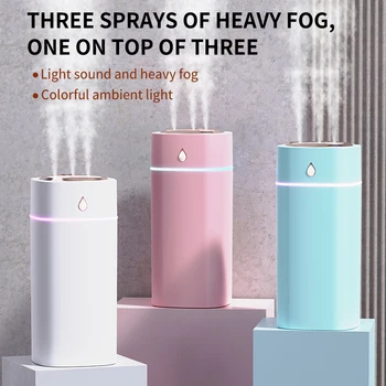 Triple-Nozzle 600mL Waterdrop Mist Humidifier: Fast & Gentle Moisture for Your Space 1