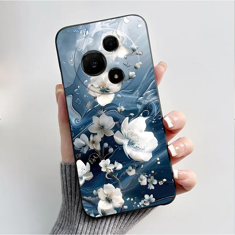 Luxury Fashion Butterfly Flowers Black Soft Silicone Shockproof Phone Case Cover