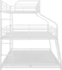 3 in 1 Triple Bed,Heavy Duty 3 Beds Bunk Bed with Guard Rails & 2 Ladders for Kids,Teens, Adults,White 5