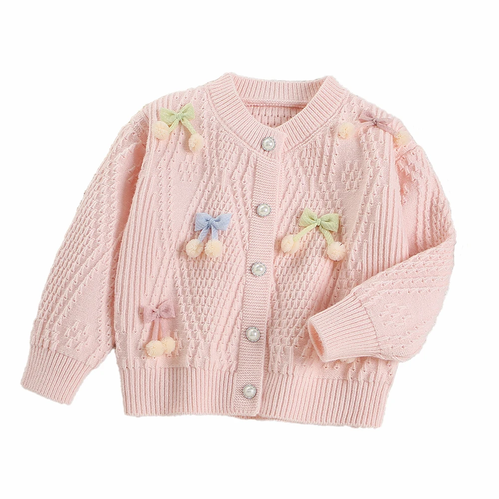 Girls Knitted Cardigan Sweater Candy Color