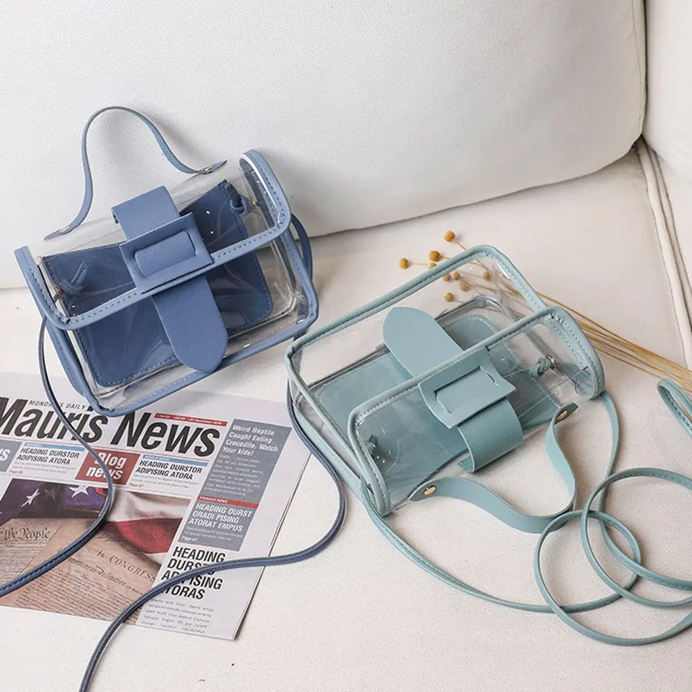 Kleine Damen-Kleintasche, transparent, Gelee, Bonbonfarben, quadratisch, Umhängetasche, modische Clutches, PVC-Umhängetasche, Umhängetasche, Handtasche – Detail 7
