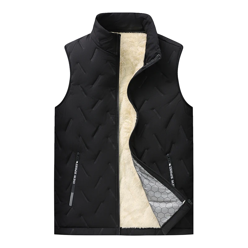 2024 New Cashmere Vest Autumn Winter Casual Sleeveless Jacket Men Warm Fleece Men Vest Jacket Thick Sleeveless Men's Vest
