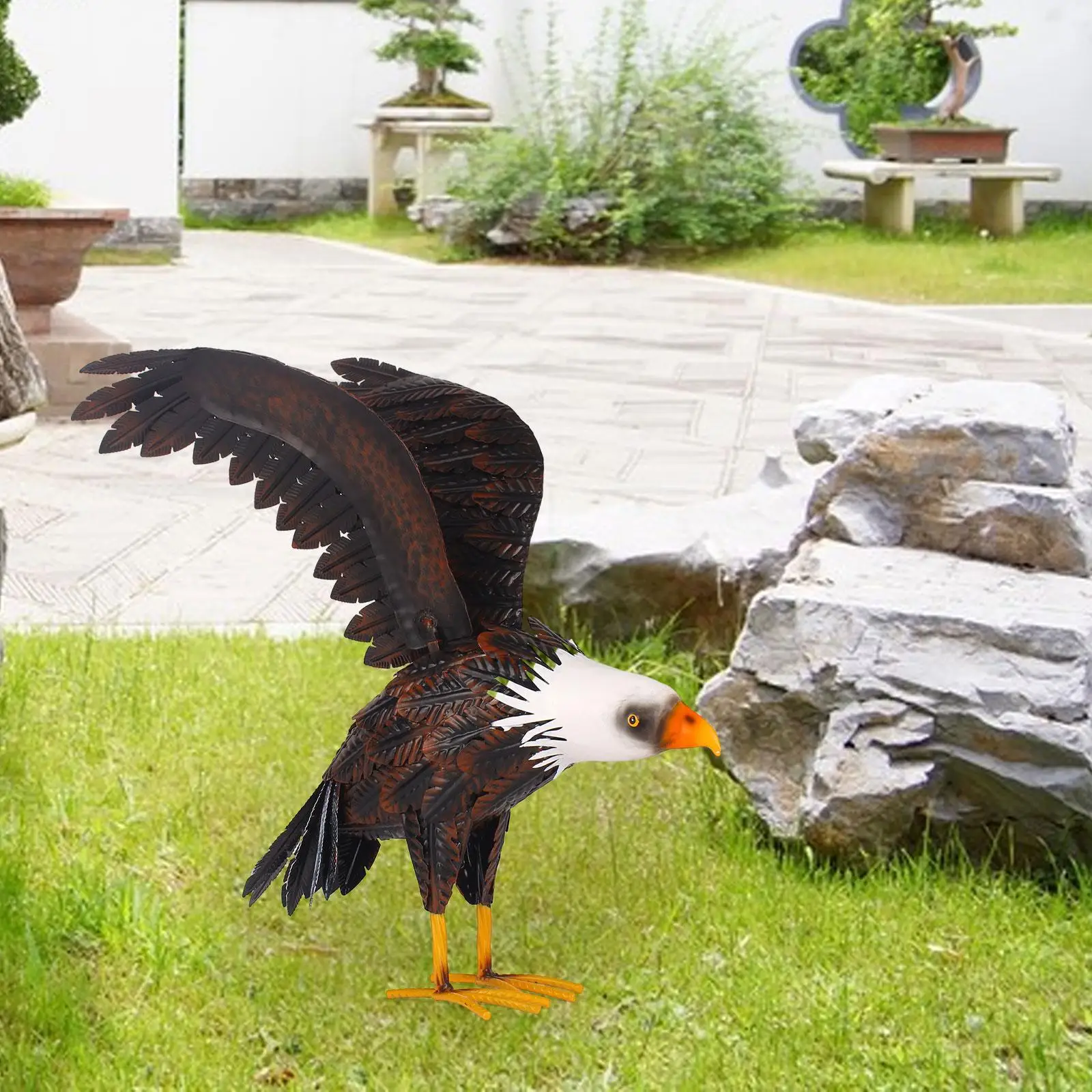 

Eagle Garden стоящая статуя металлическая фигурка птицы, коллекционная Декоративная скульптура для внутреннего и наружного двора, украшение для балкона