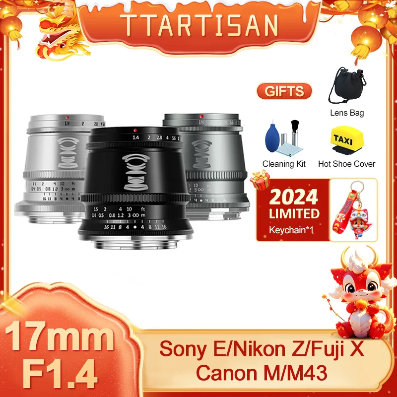 Ttartisan 17Mm F1.4 Aps-C Obiettivo Di Messa A Fuoco Manuale Prime Per Sony E A6000 Fuji Xf Xt1 Xs10 Canon Ef-M Panasonic Olympus M43 Nikonz