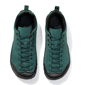 Unisex Barefoot Wide Toe Shoes Women Men Artificial Leather Minimalist Sneakers Zero Drop Outdoor Lace-Up Slip on Walking Shoes 1