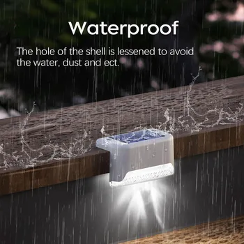 4/12 Pack Deck Lights Solar Powered, Solar Step Lights Outdoor Waterproof Led, Step Lights Solar Powered Used For Deck Stairs 5