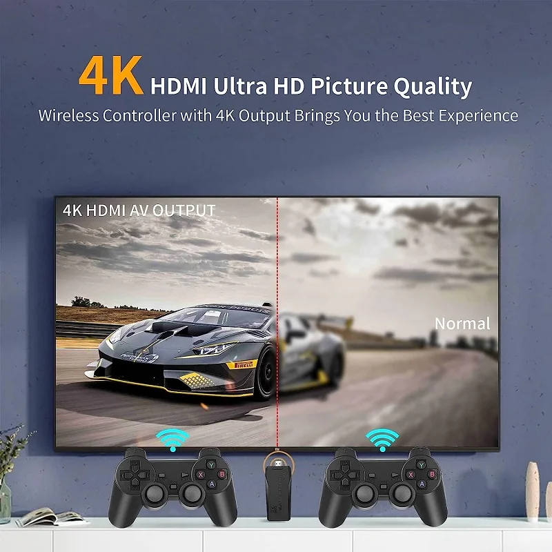 HDMI 4K TV Game Stick 64G 20000+ Game Video Game Consoles w/2