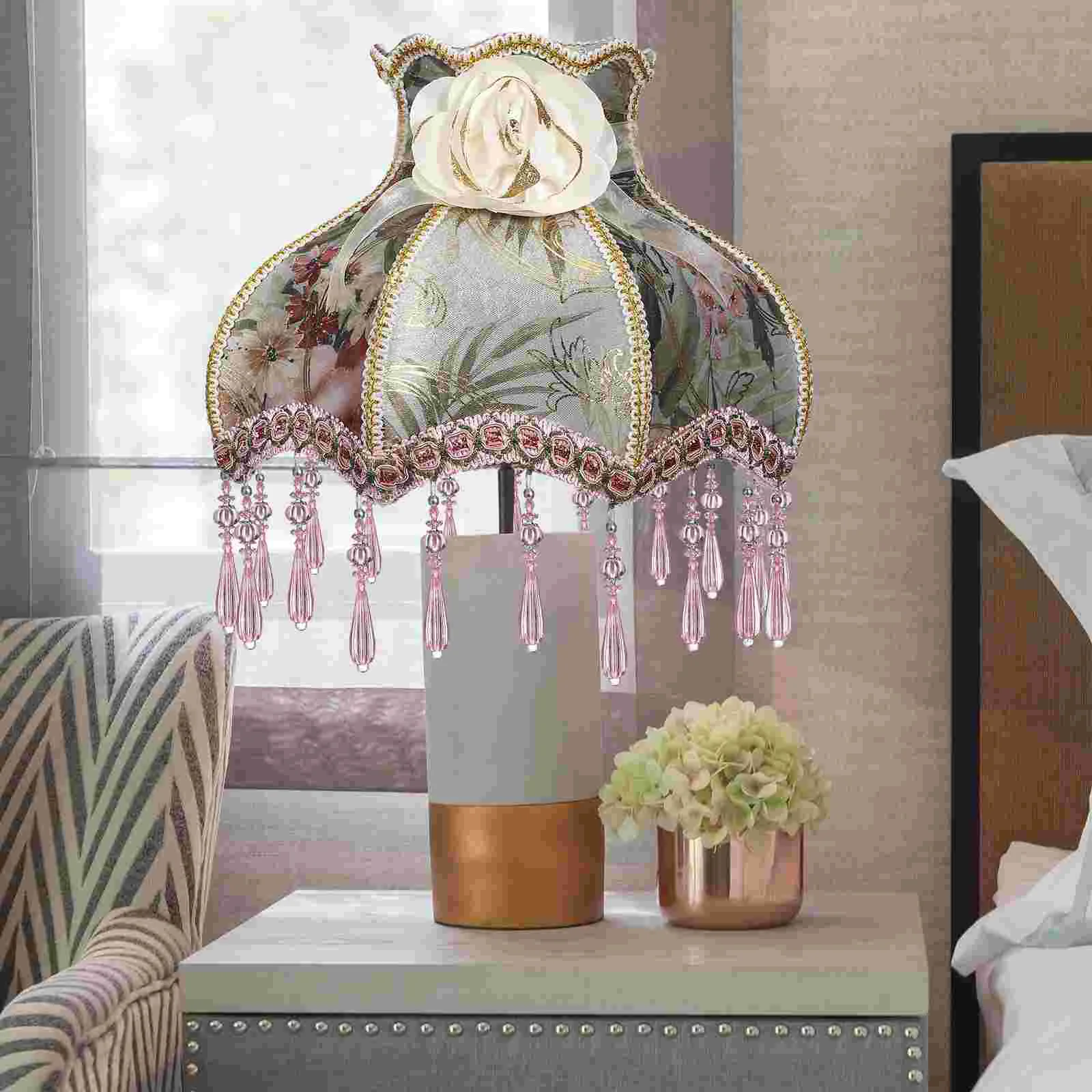 Floral Pattern Lampshade Vintage Fabric Lamp Shades For Lamp European Style  Desk Cover Lighting Accessories Bedside Shade - AliExpress, image size:1600x1600