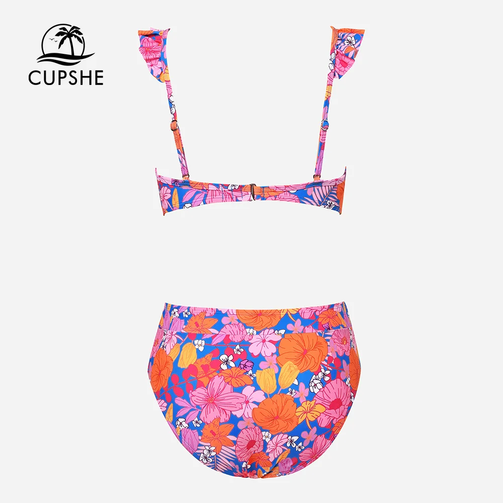 CUPSHE タイ ビキニセット 結び Vネック 調整可能 ad4b68a08fb976a2c7ac8ffe655b60