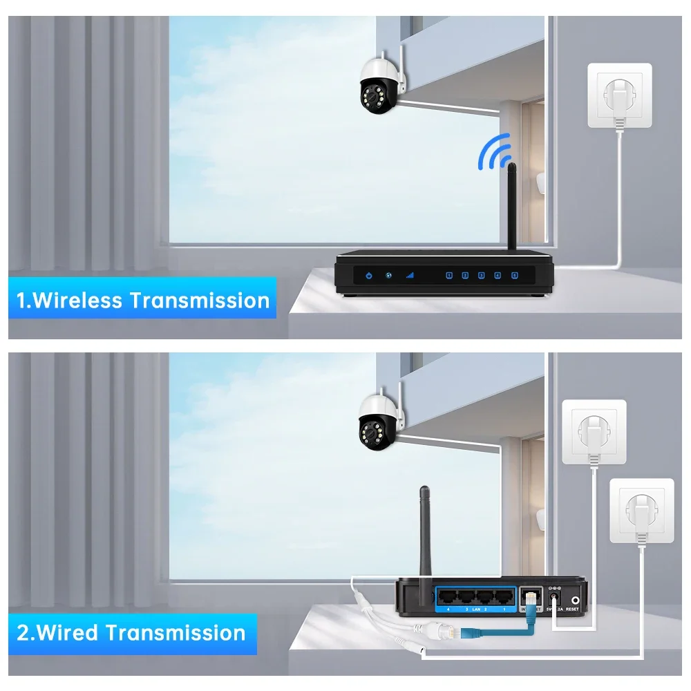 8MP PTZ WiFi IP Camera 4K AI Human Detection Color Night Vision Audio Video Sur