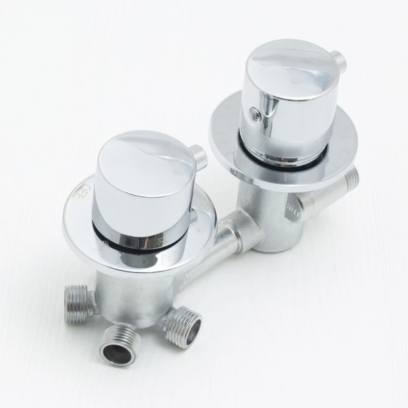 4 Ways Water Outlet Cold And Hot Intubation Brass Diverter Shower Faucets Mixer Valves Bathroom Screw Thread Faucet