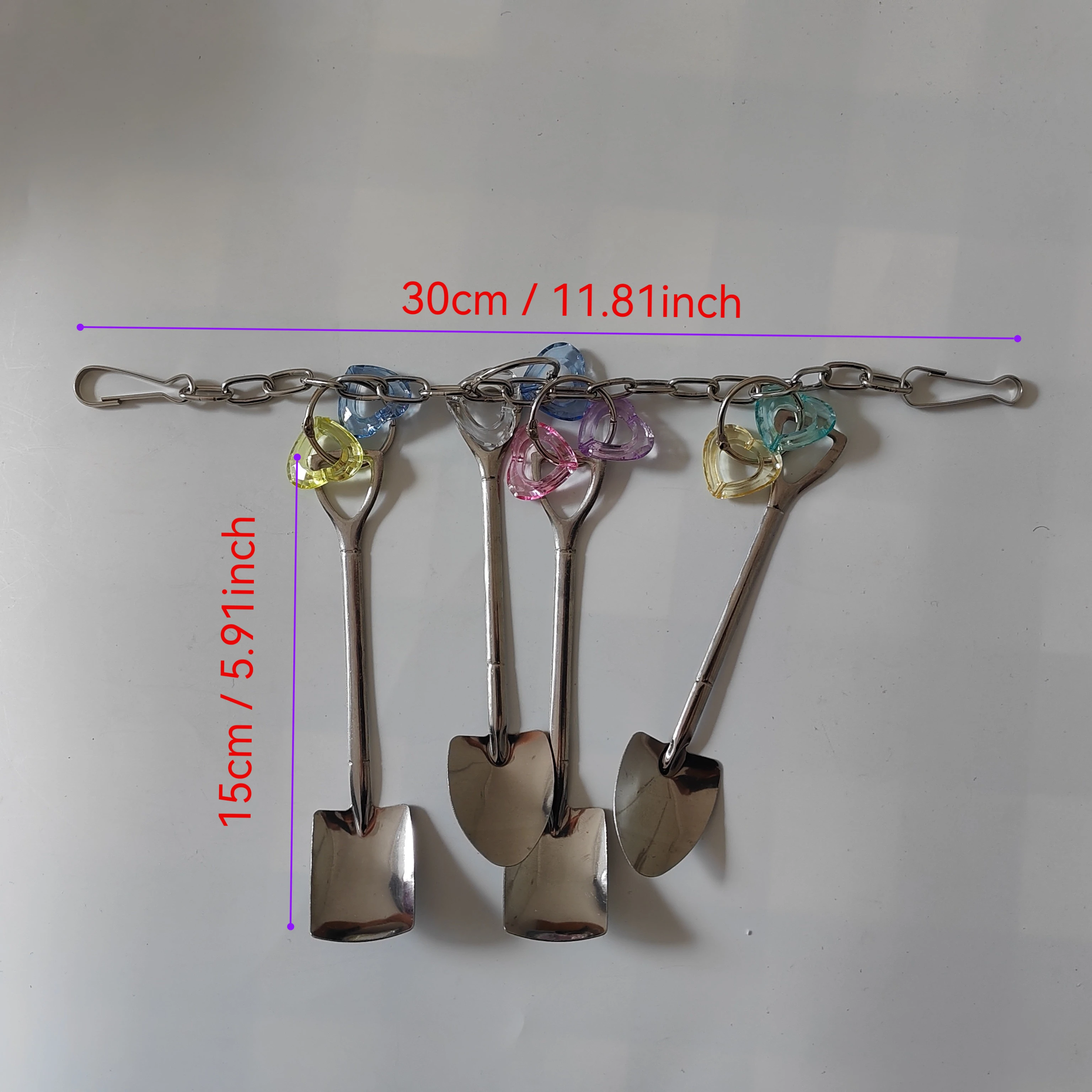 Bird Colorful Acrylic Chew Toy Parrots Stainless Steel Scoop Toys Mini Macaws African Greys Cockatoos Cage Accessories