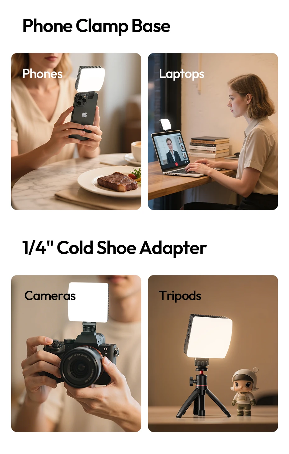 Pocket Power 10W RGB Video Light Fill Light for Smartphone Camera Laptop Tripod