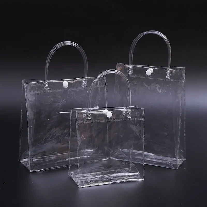 10/20pcs 지우기 토트 방수 가방 재사용 가능한 PVC 지우기 쇼핑 가방 숄더 핸드백 환경 친화적 인 여행 저장 가방 신발 가방