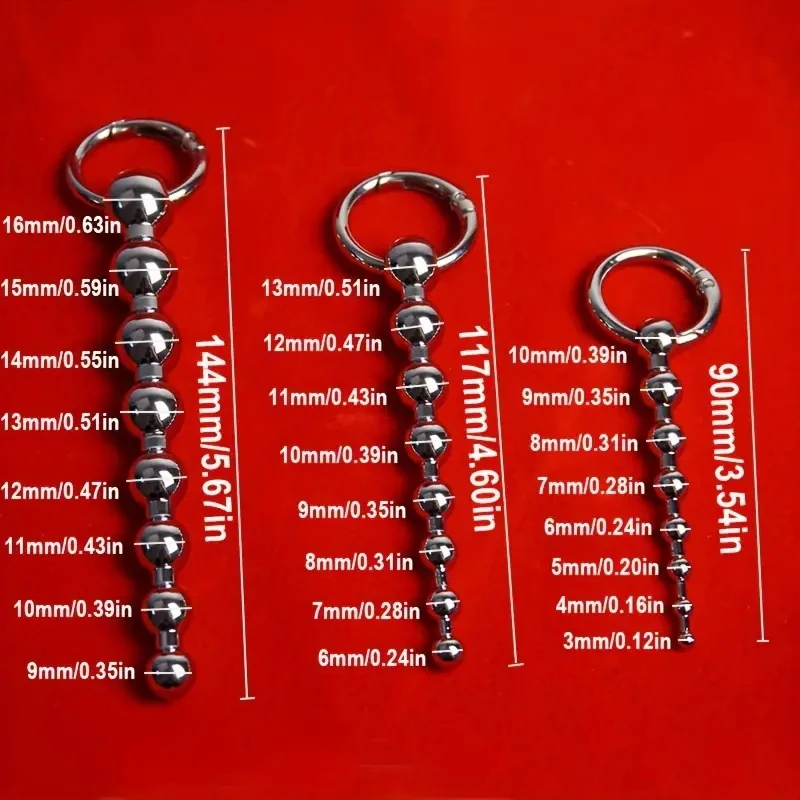 Penis Sex Toys Urethra Stainless Steel Metal Beaded Penis Plug Urethrral Sound Catheter Sounding Dilator Dilation Sex Toys for Men