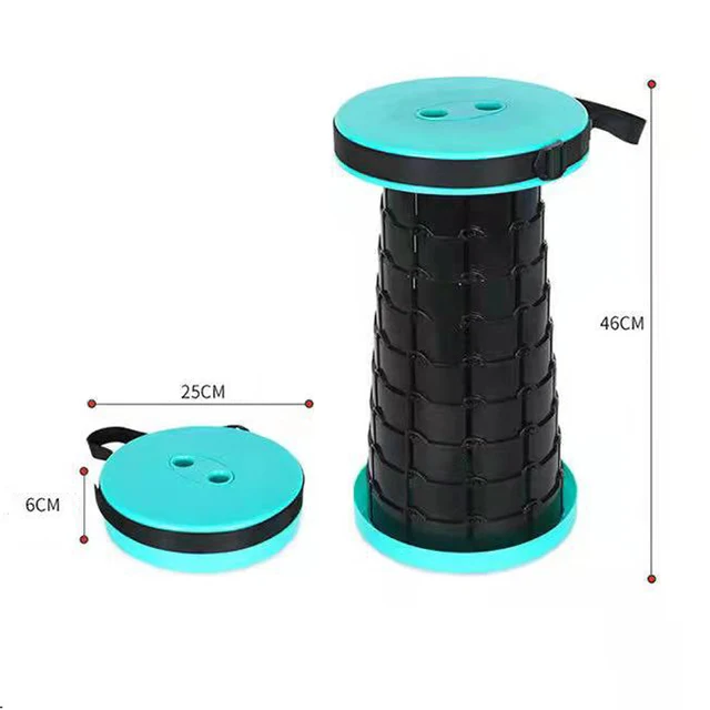 Telescopic Stool Retractable Stool Folding Chiar Fishing Chair Portable Camping Hiking Stool Outdoor Furniture Mini Chair Normal Ocean Blue 2