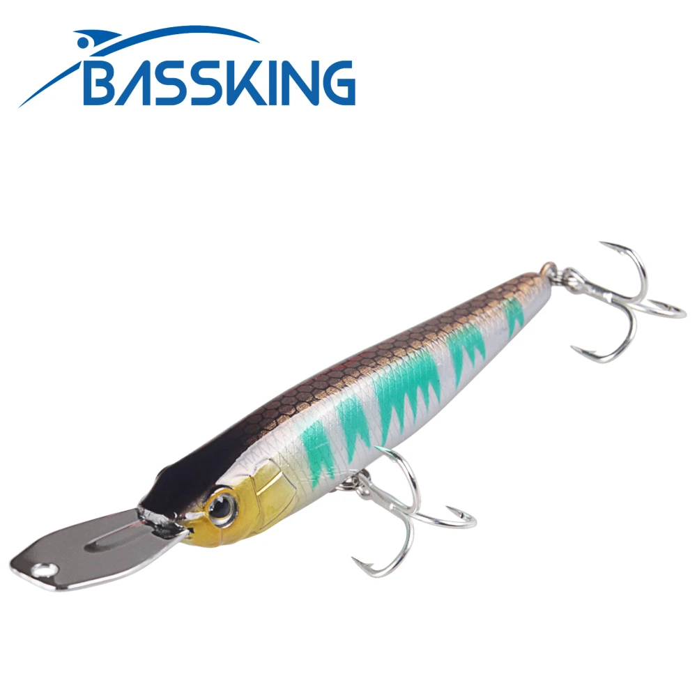 

BASSKING Sinking Minnow Fishing Lure Metal Lip 70mm 8.5g Pesca Hard Bait Isca Artificial Wobblers for Bass Perch Pike Trout Bait