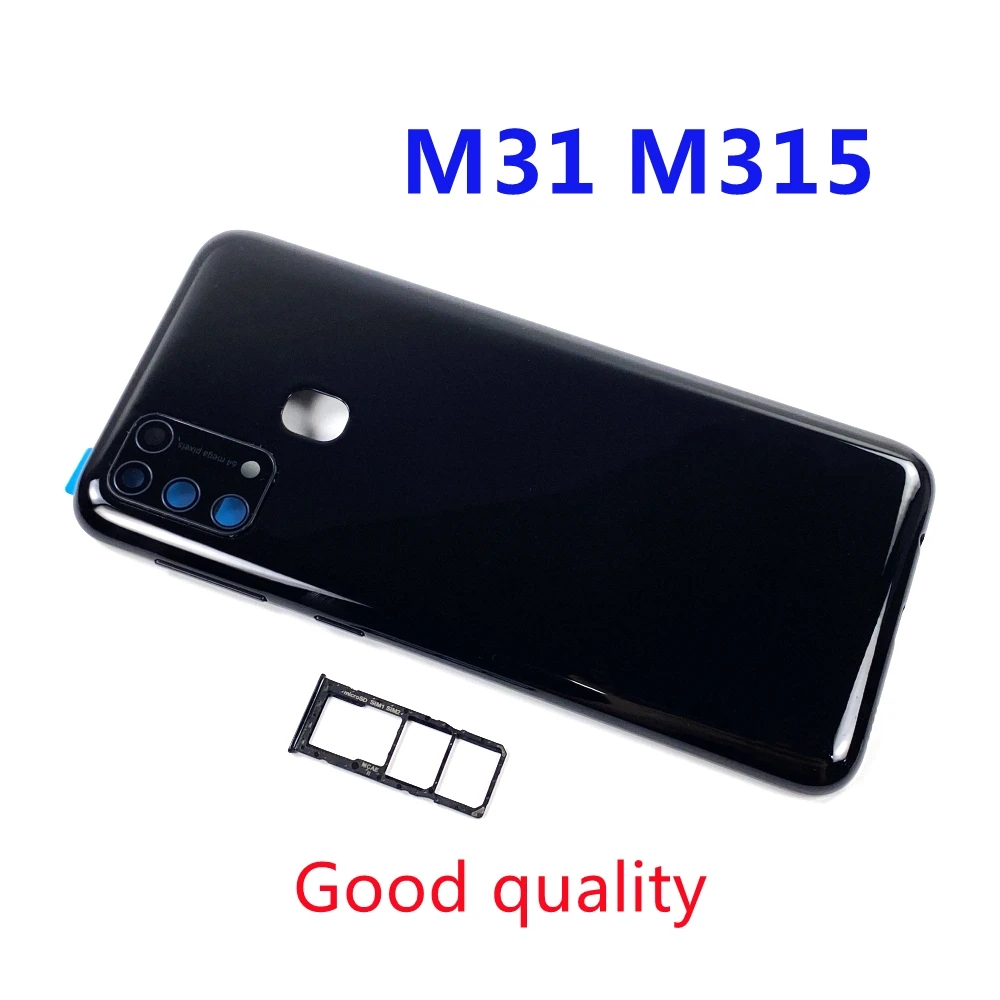 

For SAMSUNG Galaxy M31 M315 M315F Back Cover Battery Rear Door Housing Case SIM Card Tray Chassis Protective Lid Replacement