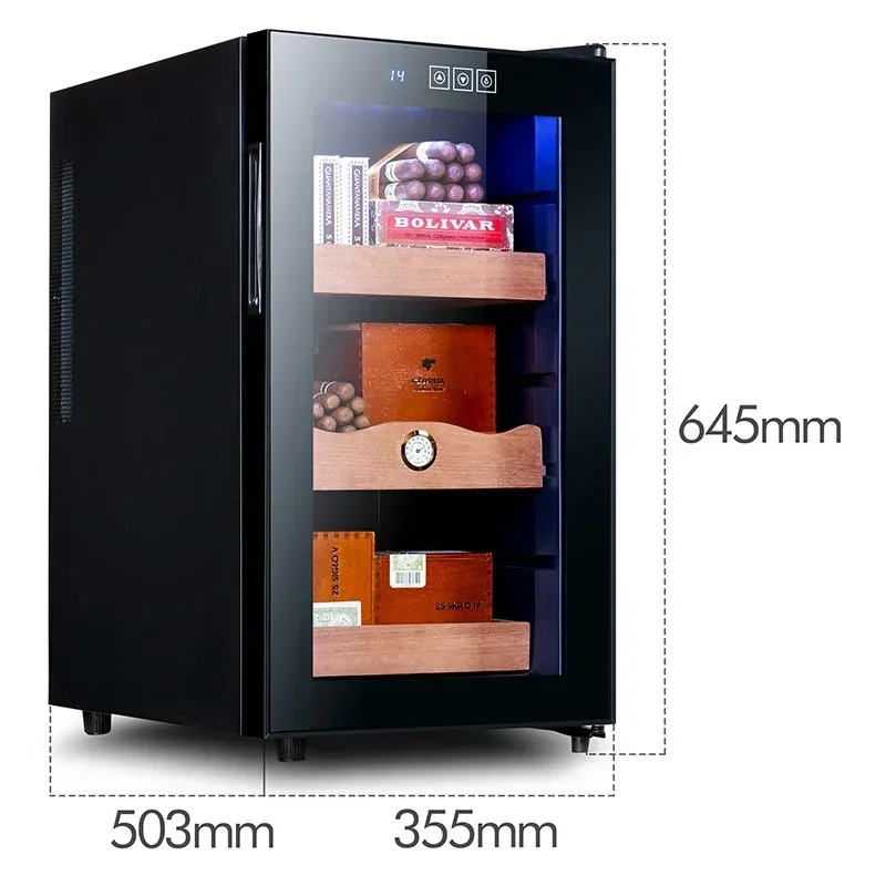 BX-48 Constant temperature 48L Thermostat Humidity cigar storage cabinet Cedar wood shelf electronic refrigeration 5