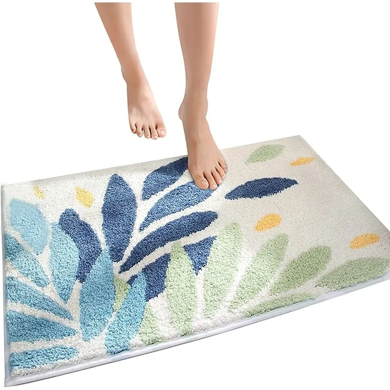 Коврик Для Ванны Зеленый Bath Mat Green Leaves Bath Mat Absorbent