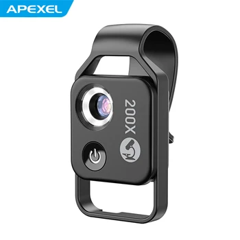 APEXEL MS002 200X Telefono Microscopio Lente Clip Del Telefono per Pianta Insetto Capelli Osservazione Della Pelle Gioielli Giada Valutazione Elettronica