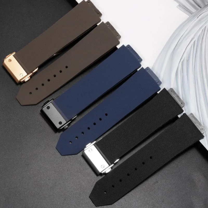 Silicone Watch Strap with Stainless Steel Folding Buckle Bracelet
