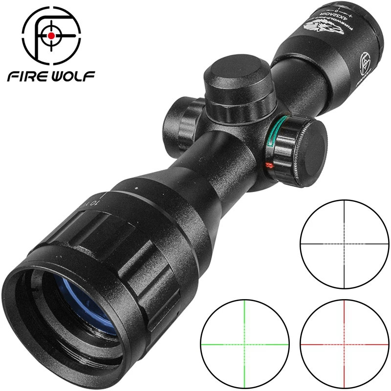fire-wolf-4x32-aoe-rifle-scope-with-red-green-illuminated-cross-hunting-tactical-optical-scope-range-air-gun-pocket-mirror-sight