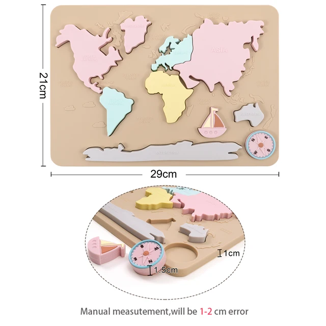 Dropshipping Center World Map Puzzle Baby Toy Montessori Educational Cognition Intelligence Puzzle Game Children Product 6