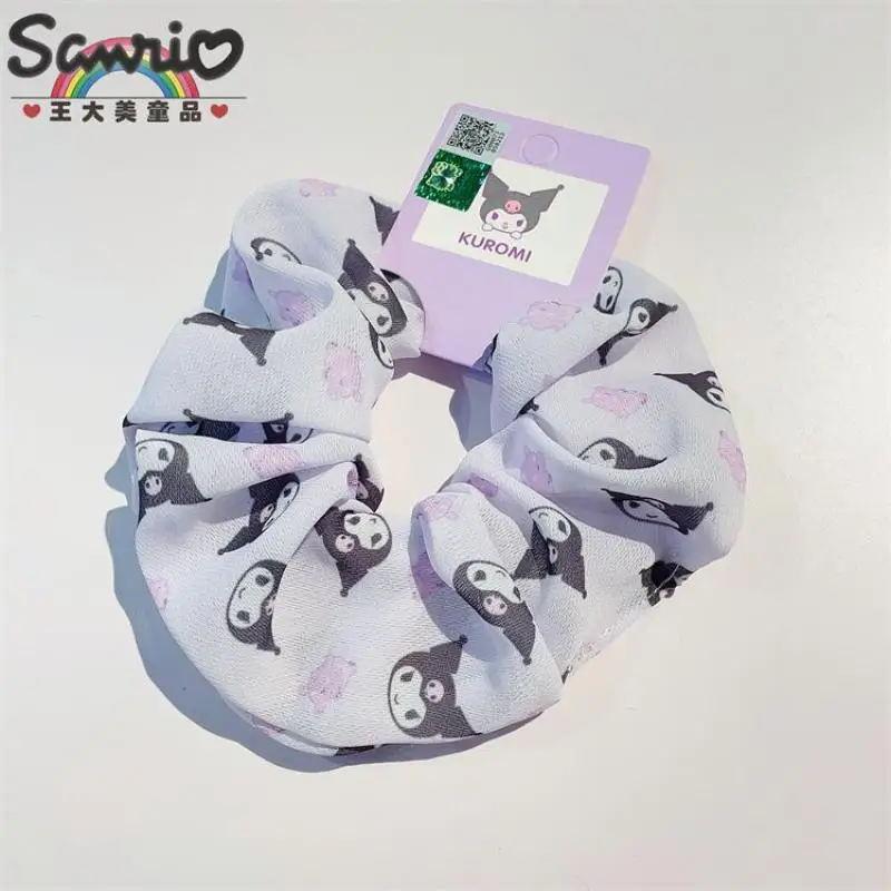 Sanrio Hello Kitty Large Intestine Hair Ring Kawaii Kuromi Cinnamoroll Elastic Rubber Band Hair Band Ponytail Holder Ornaments